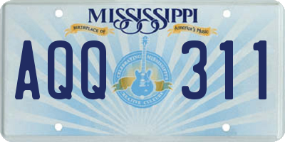 MS license plate AQQ311