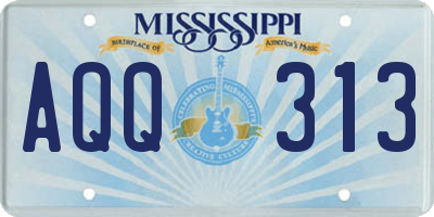 MS license plate AQQ313