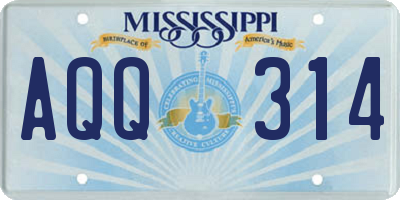 MS license plate AQQ314
