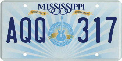 MS license plate AQQ317
