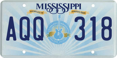 MS license plate AQQ318