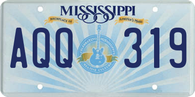 MS license plate AQQ319