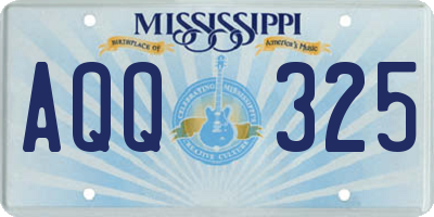 MS license plate AQQ325