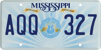 MS license plate AQQ327