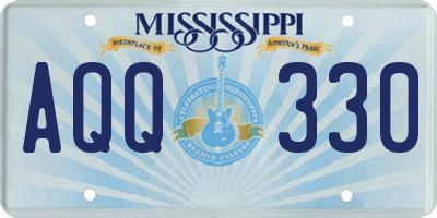 MS license plate AQQ330