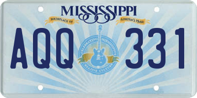 MS license plate AQQ331