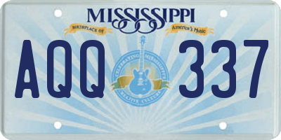 MS license plate AQQ337