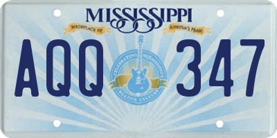 MS license plate AQQ347