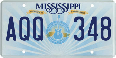 MS license plate AQQ348