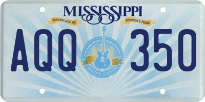 MS license plate AQQ350