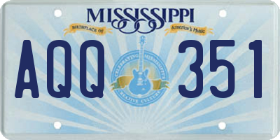 MS license plate AQQ351