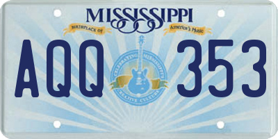 MS license plate AQQ353