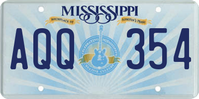 MS license plate AQQ354