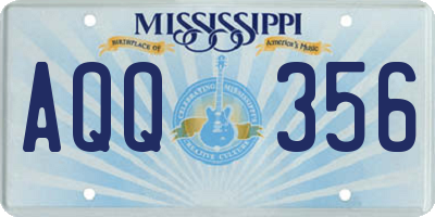 MS license plate AQQ356