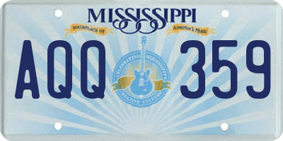 MS license plate AQQ359