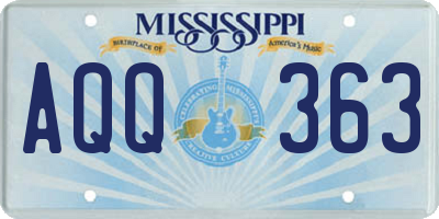 MS license plate AQQ363