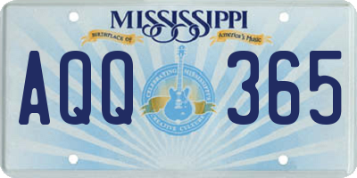 MS license plate AQQ365
