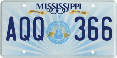 MS license plate AQQ366