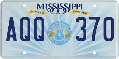 MS license plate AQQ370