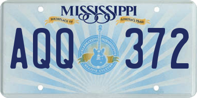 MS license plate AQQ372