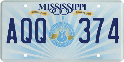 MS license plate AQQ374
