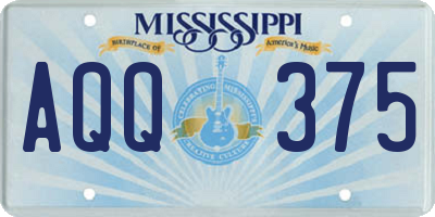 MS license plate AQQ375