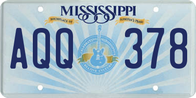 MS license plate AQQ378