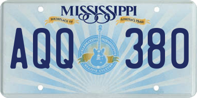 MS license plate AQQ380