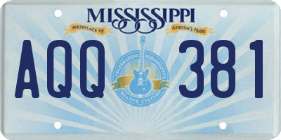 MS license plate AQQ381