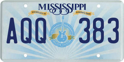 MS license plate AQQ383