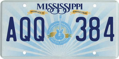 MS license plate AQQ384