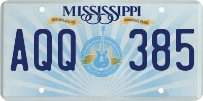 MS license plate AQQ385