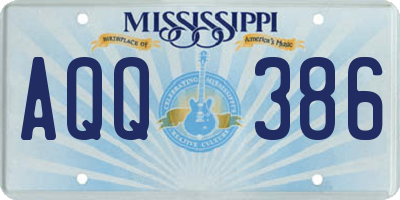 MS license plate AQQ386