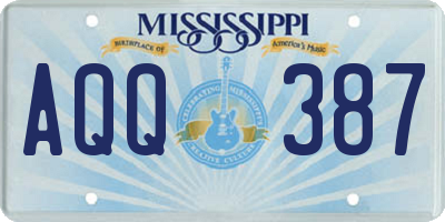 MS license plate AQQ387