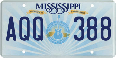 MS license plate AQQ388