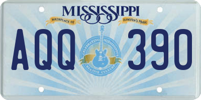 MS license plate AQQ390