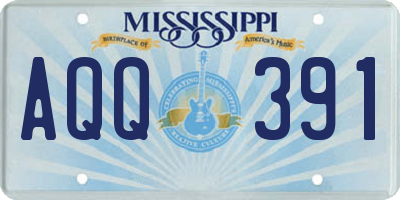 MS license plate AQQ391