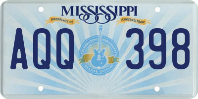 MS license plate AQQ398