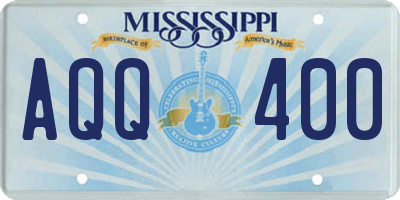 MS license plate AQQ400