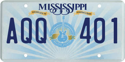 MS license plate AQQ401