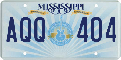 MS license plate AQQ404