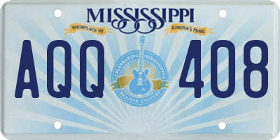 MS license plate AQQ408