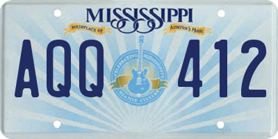 MS license plate AQQ412