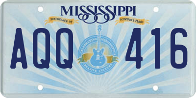 MS license plate AQQ416