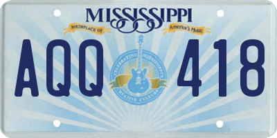MS license plate AQQ418