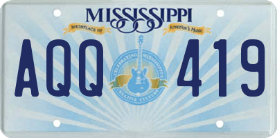 MS license plate AQQ419