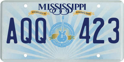 MS license plate AQQ423