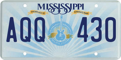 MS license plate AQQ430