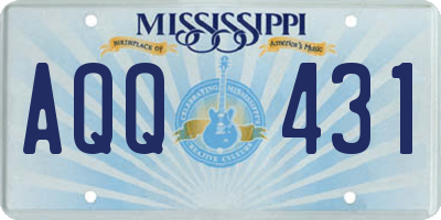 MS license plate AQQ431