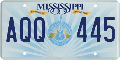 MS license plate AQQ445
